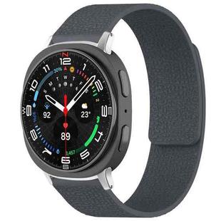 For Samsung Galaxy Watch Ultra/Ultra 2025 xDfind Litchi Texture Magnetic Silicone Watch Band(Grey)