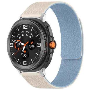 For Samsung Galaxy Watch8 / 8 Classic xDfind Litchi Texture Magnetic Silicone Watch Band(White Blue)