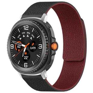 For Samsung Galaxy Watch8 / 8 Classic xDfind Litchi Texture Magnetic Silicone Watch Band(Black Red)