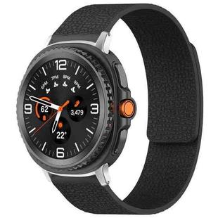 For Samsung Galaxy Watch8 / 8 Classic xDfind Litchi Texture Magnetic Silicone Watch Band(Black)