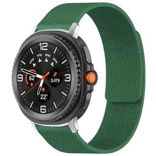 For Samsung Galaxy Watch8 / 8 Classic xDfind Litchi Texture Magnetic Silicone Watch Band(Dark Green)