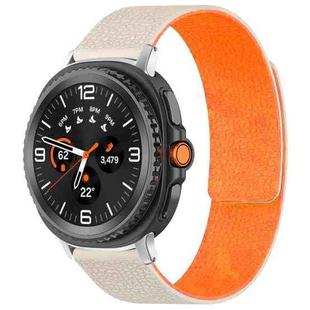 For Samsung Galaxy Watch8 / 8 Classic xDfind Litchi Texture Magnetic Silicone Watch Band(Starlight Orange)