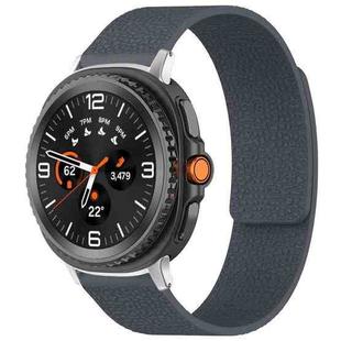 For Samsung Galaxy Watch8 / 8 Classic xDfind Litchi Texture Magnetic Silicone Watch Band(Grey)