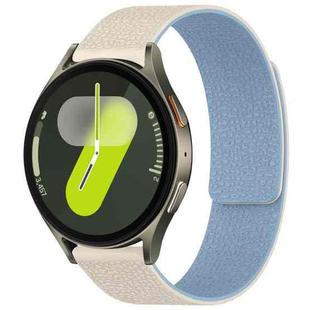 For Samsung Galaxy Watch 7 / 6 / 5 / FE xDfind Litchi Texture Magnetic Silicone Watch Band(White Blue)