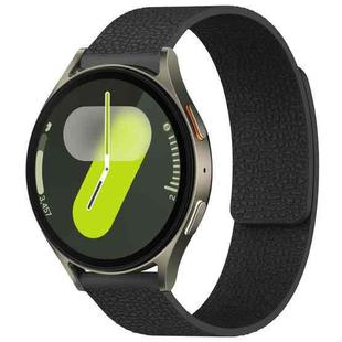For Samsung Galaxy Watch 7 / 6 / 5 / FE xDfind Litchi Texture Magnetic Silicone Watch Band(Black)