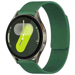 For Samsung Galaxy Watch 7 / 6 / 5 / FE xDfind Litchi Texture Magnetic Silicone Watch Band(Dark Green)