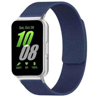 For Samsung Galaxy Fit3 SM-R390 xDfind Litchi Texture Magnetic Silicone Watch Band(Midnight Blue)