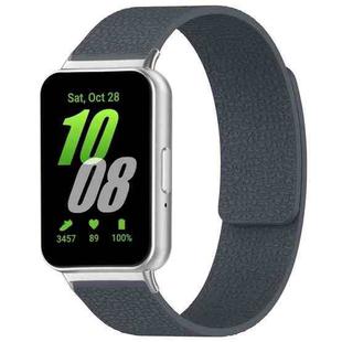 For Samsung Galaxy Fit3 SM-R390 xDfind Litchi Texture Magnetic Silicone Watch Band(Grey)