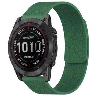 For Garmin Fenix 8/7X/6X/5X 26mm xDfind Litchi Texture Magnetic Silicone Watch Band(Dark Green)