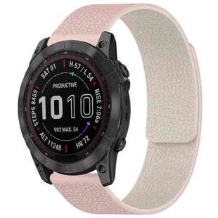 For Garmin Fenix 8/7X/6X/5X 26mm xDfind Litchi Texture Magnetic Silicone Watch Band(Pink Sstarlight)
