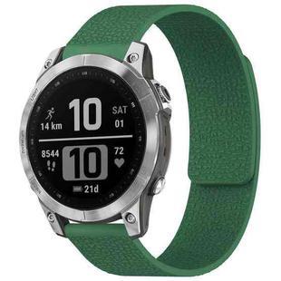 For Garmin Fenix 8/7/6/5 22mm xDfind Litchi Texture Magnetic Silicone Watch Band(Dark Green)