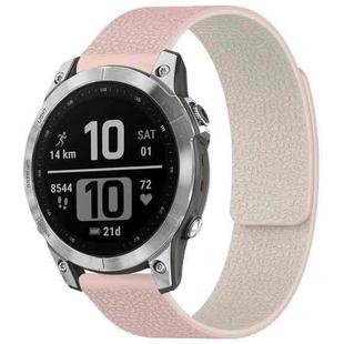 For Garmin Fenix 8/7/6/5 22mm xDfind Litchi Texture Magnetic Silicone Watch Band(Pink Sstarlight)
