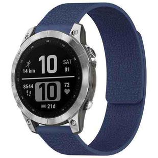 For Garmin Fenix 8/7/6/5 22mm xDfind Litchi Texture Magnetic Silicone Watch Band(Midnight Blue)