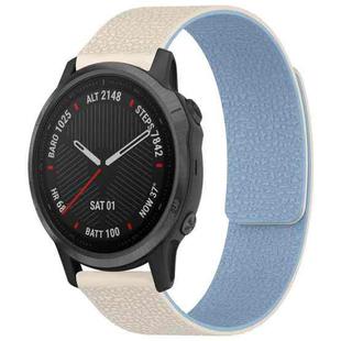 For Garmin Fenix 8/7S/6S/5S 20mm xDfind Litchi Texture Magnetic Silicone Watch Band(White Blue)