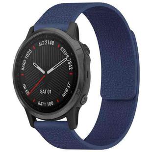 For Garmin Fenix 8/7S/6S/5S 20mm xDfind Litchi Texture Magnetic Silicone Watch Band(Midnight Blue)