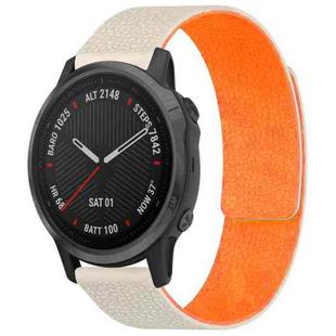 For Garmin Fenix 8/7S/6S/5S 20mm xDfind Litchi Texture Magnetic Silicone Watch Band(Starlight Orange)
