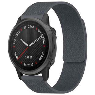 For Garmin Fenix 8/7S/6S/5S 20mm xDfind Litchi Texture Magnetic Silicone Watch Band(Grey)