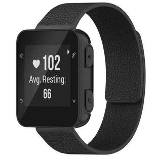 For Garmin Forerunner 35/30/35J 20mm xDfind Litchi Texture Magnetic Silicone Watch Band(Black)