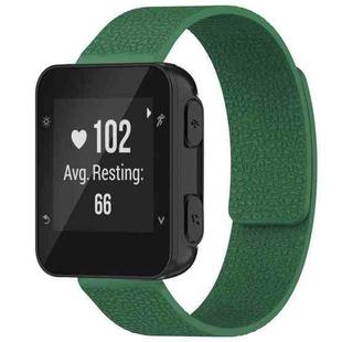 For Garmin Forerunner 35/30/35J 20mm xDfind Litchi Texture Magnetic Silicone Watch Band(Dark Green)