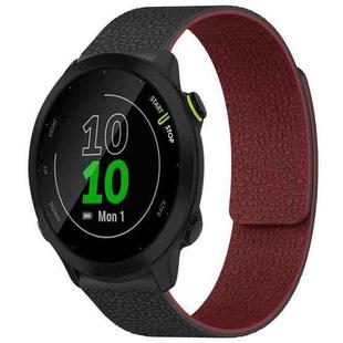 For Garmin Forerunner 45 / 45S / Swim 2 18mm xDfind Litchi Texture Magnetic Silicone Watch Band(Black Red)