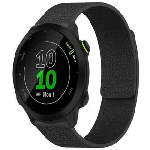 For Garmin Forerunner 45 / 45S / Swim 2 18mm xDfind Litchi Texture Magnetic Silicone Watch Band(Black)