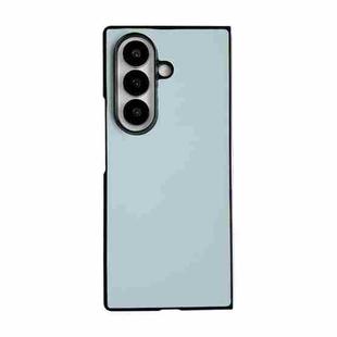 For Samsung Galaxy Z Fold7 5G Morandi Solid Color Leather Texture Phone Case(Light Blue)
