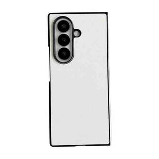 For Samsung Galaxy Z Fold7 5G Morandi Solid Color Leather Texture Phone Case(White)