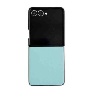 For Samsung Galaxy Z Flip7 5G Morandi Solid Color Leather Texture Phone Case(Blue Green)