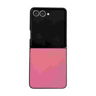 For Samsung Galaxy Z Flip7 5G Morandi Solid Color Leather Texture Phone Case(Light Red)