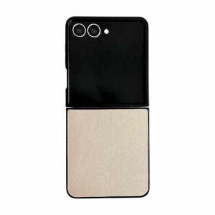 For Samsung Galaxy Z Flip7 5G Morandi Solid Color Leather Texture Phone Case(Gold)
