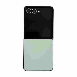 For Samsung Galaxy Z Flip7 5G Morandi Solid Color Leather Texture Phone Case(Light Green)