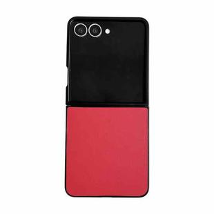 For Samsung Galaxy Z Flip7 5G Morandi Solid Color Leather Texture Phone Case(Red)