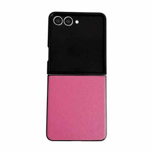 For Samsung Galaxy Z Flip7 5G Morandi Solid Color Leather Texture Phone Case(Rose Red)
