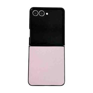 For Samsung Galaxy Z Flip7 5G Morandi Solid Color Leather Texture Phone Case(Pink)