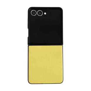 For Samsung Galaxy Z Flip7 5G Morandi Solid Color Leather Texture Phone Case(Yellow)