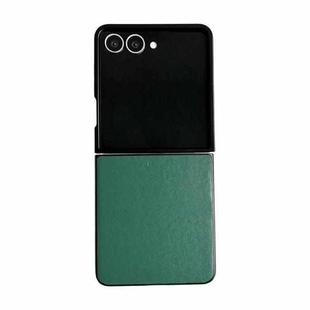 For Samsung Galaxy Z Flip7 5G Morandi Solid Color Leather Texture Phone Case(Green)