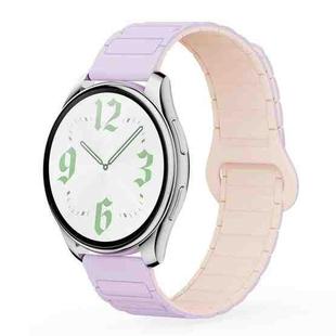20mm xDfind Reverse Buckle Tri-beads Magnetic Silicone Watch Band(Light Purple Pink Sand)