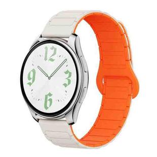 22mm xDfind Reverse Buckle Tri-beads Magnetic Silicone Watch Band(Starlight Orange)