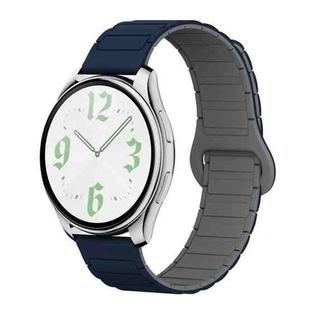 22mm xDfind Reverse Buckle Tri-beads Magnetic Silicone Watch Band(Indigo Gray)