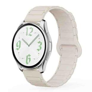 22mm xDfind Reverse Buckle Tri-beads Magnetic Silicone Watch Band(Antique White Starlight)