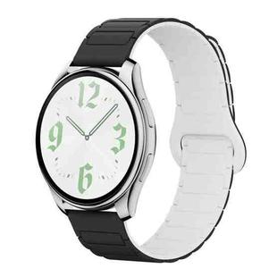 22mm xDfind Reverse Buckle Tri-beads Magnetic Silicone Watch Band(Black White)