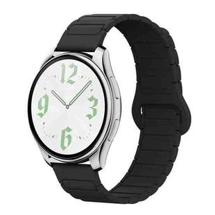 22mm xDfind Reverse Buckle Tri-beads Magnetic Silicone Watch Band(Black)