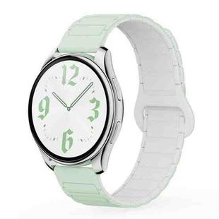 22mm xDfind Reverse Buckle Tri-beads Magnetic Silicone Watch Band(Mint Green White)