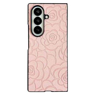 For Samsung Galaxy Z Fold7 5G Impression Camellia Pattern Protective Phone Case(Pink)