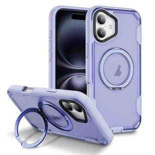 For iPhone 17 Defend Rugged Gear Holder MagSafe Phone Case(Light Purple + Transparent Purple)