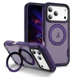 For iPhone 17 Pro Max Defend Rugged Gear Holder MagSafe Phone Case(Purple + Dark Purple)