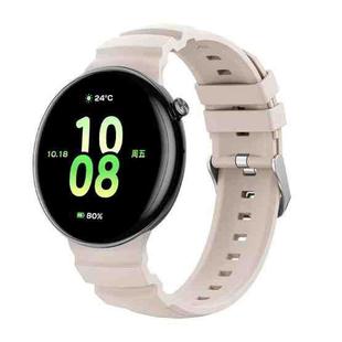 For Honor Watch Fit Ocean Two Color Dual-Row Hole Silver Buckle Silicone Watch Band(Starlight)