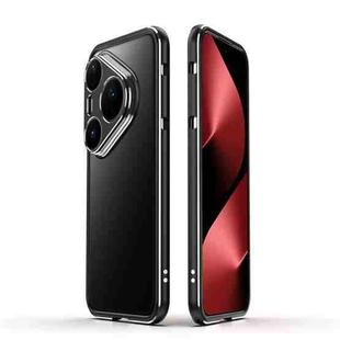 For Huawei Pura 80 Pro 5G Aurora Series Lens Protector + Metal Frame Phone Case(Black Silver)