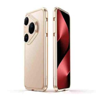 For Huawei Pura 80 Pro 5G Aurora Series Lens Protector + Metal Frame Phone Case(Gold Silver)
