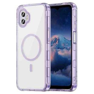 For Samsung Galaxy XCover7 Pro PC Hybrid TPU Airbag Shockproof MagSafe Phone Case(Transparent Purple)